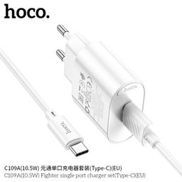 Bộ Củ Cáp HOCO C109A (EU) Fighter 10.5W - Cáp 1m Chuẩn EU – Sạc Ổn Định Cho Mọ…
