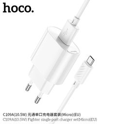 Bộ Củ Cáp HOCO C109A (EU) Fighter 10.5W - Cáp 1m Chuẩn EU – Sạc Ổn Định Cho Mọ…