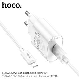 Bộ Củ Cáp HOCO C109A (EU) Fighter 10.5W - Cáp 1m Chuẩn EU – Sạc Ổn Định Cho Mọ…