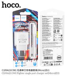 Bộ Củ Cáp HOCO C109A (EU) Fighter 10.5W - Cáp 1m Chuẩn EU – Sạc Ổn Định Cho Mọ…