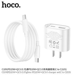 Bộ Sạc Nhanh HOCO C109 (US) Fighter- Sạc Nhanh PD20W-QC3.0 - Sạc Ổn Định Cho M…