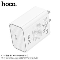 Củ Sạc Hoco C143/C143A (US/EU) PD20W Cổng Type-C Thiết Kế Nhỏ Gọn, Hỗ trợ Sạc…