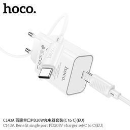 Bộ Sạc Nhanh Hoco C143/C143A (US&EU) PD20W Kèm Cáp 1M, Sạc Nhanh Ổn Định, Thiế…