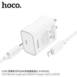 Bộ Sạc Nhanh Hoco C143/C143A (US&EU) PD20W Kèm Cáp 1M, Sạc Nhanh Ổn Định, Thiế…