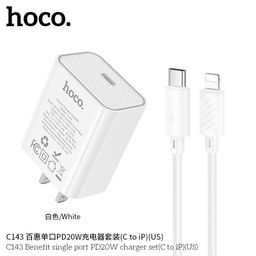 Bộ Sạc Nhanh Hoco C143/C143A (US&EU) PD20W Kèm Cáp 1M, Sạc Nhanh Ổn Định, Thiế…