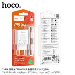 Bộ Sạc Nhanh Hoco C143/C143A (US&EU) PD20W Kèm Cáp 1M, Sạc Nhanh Ổn Định, Thiế…