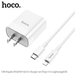 Củ Sạc Nhanh Hoco C80/C80 Plus (US) PD20W QC3.0 Nhỏ Gọn Hỗ Trợ Sạc Nhanh Cho N…