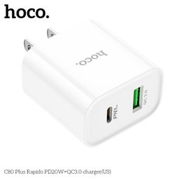 Củ Sạc Nhanh Hoco C80/C80 Plus (US) PD20W QC3.0 Nhỏ Gọn Hỗ Trợ Sạc Nhanh Cho N…
