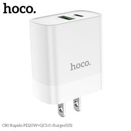 Củ Sạc Nhanh Hoco C80/C80 Plus (US) PD20W QC3.0 Nhỏ Gọn Hỗ Trợ Sạc Nhanh Cho N…