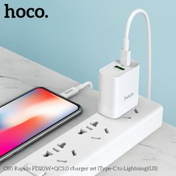 Củ Sạc Nhanh Hoco C80/C80 Plus (US) PD20W QC3.0 Nhỏ Gọn Hỗ Trợ Sạc Nhanh Cho N…
