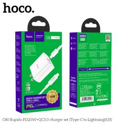 Củ Sạc Nhanh Hoco C80/C80 Plus (US) PD20W QC3.0 Nhỏ Gọn Hỗ Trợ Sạc Nhanh Cho N…