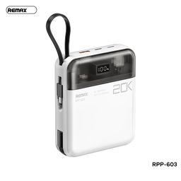 Sạc dự phòng REMAX RPP-603 20.000mAh sạc nhanh 22.5W tích hợp 2 cáp typeC và I…