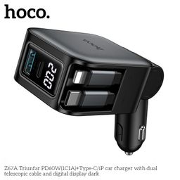 Tẩu Sạc Xe Hơi HOCO Z67/Z67A PD60W - Sạc Nhanh - Kèm Cáp Rút Đa Năng, Tiện Lợi…