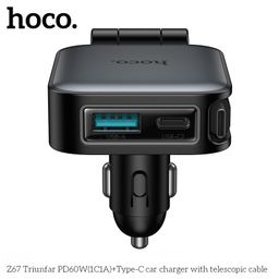 Tẩu Sạc Xe Hơi HOCO Z67/Z67A PD60W - Sạc Nhanh - Kèm Cáp Rút Đa Năng, Tiện Lợi…
