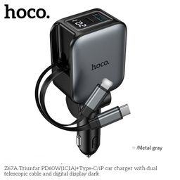 Tẩu Sạc Xe Hơi HOCO Z67/Z67A PD60W - Sạc Nhanh - Kèm Cáp Rút Đa Năng, Tiện Lợi…