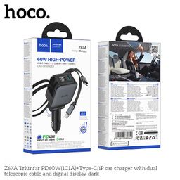 Tẩu Sạc Xe Hơi HOCO Z67/Z67A PD60W - Sạc Nhanh - Kèm Cáp Rút Đa Năng, Tiện Lợi…