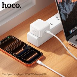 Củ Sạc Nhanh Hoco C161 PD40W Type-C Hỗ Trợ PPS PD3.2 Thiết Kế Nhỏ Gọn Cho Điện…
