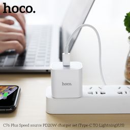 Combo Củ Sạc Và Cáp Hoco C76 Plus - C To iP 1M, Sạc Nhanh PD20W, Nhỏ Gọn Tiện…