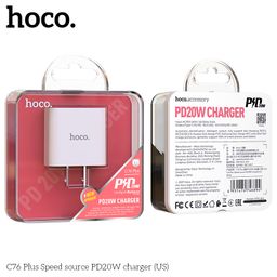 Combo Củ Sạc Và Cáp Hoco C76 Plus - C To iP 1M, Sạc Nhanh PD20W, Nhỏ Gọn Tiện…