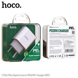 Combo Củ Sạc Và Cáp Hoco C76 Plus - C To iP 1M, Sạc Nhanh PD20W, Nhỏ Gọn Tiện…