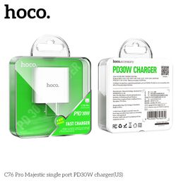 Bộ Sạc Nhanh Hoco C76 Pro (US) - PD30W Kèm Cáp C To iP, Thiết Kế Gọn Nhẹ Hỗ Tr…