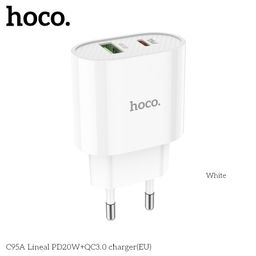 Củ Sạc Hoco C95A (EU) - Sạc Nhanh PD20W QC3.0, Hai Cổng Sạc Tiện Lợi Cho Điện…