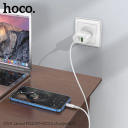 Củ Sạc Hoco C95A (EU) - Sạc Nhanh PD20W QC3.0, Hai Cổng Sạc Tiện Lợi Cho Điện…