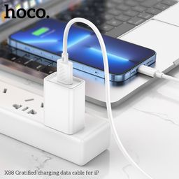 Cáp Sạc Hoco X88 1M 2.4A Truyền Dữ Liệu Ổn Định, Chất liệu PVC dẻo dai, Chống…