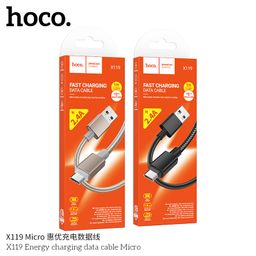 Dây Sạc Hoco X119 - 2.4A, 1M Bọc Dù Nylon Chống Rối, Truyền Dữ Liệu Ổn Định