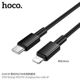 Cáp Sạc Nhanh Hoco X119 Energy 1M C To C 60W / C To iP PD27W Chống Rối Truyền…