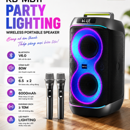 Loa Karaoke REMAX RB-MB11 80W Kèm 2 Micro Không Dây Bluetooth 6.0 Đèn LED Part…