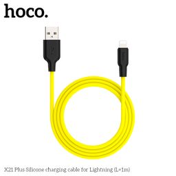 Cáp Sạc Silicone Hoco X21 Plus Type-C 3A / Lightning 2.4A Dây Mềm Chống Rối 1M