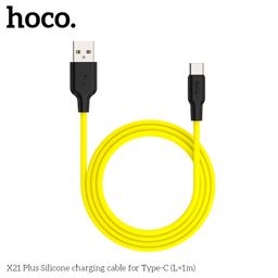 Cáp Sạc Silicone Hoco X21 Plus Type-C 3A / Lightning 2.4A Dây Mềm Chống Rối 1M