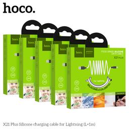 Cáp Sạc Silicone Hoco X21 Plus Type-C 3A / Lightning 2.4A Dây Mềm Chống Rối 1M