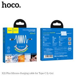 Cáp Sạc Silicone Hoco X21 Plus Type-C 3A / Lightning 2.4A Dây Mềm Chống Rối 1M