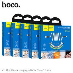 Cáp Sạc Silicone Hoco X21 Plus Type-C 3A / Lightning 2.4A Dây Mềm Chống Rối 1M