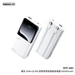 Pin sạc dự phòng Remax RPP-680 20000mAh Kèm 2 cáp sạc nhanh 20W+22.5W, Màn Hìn…