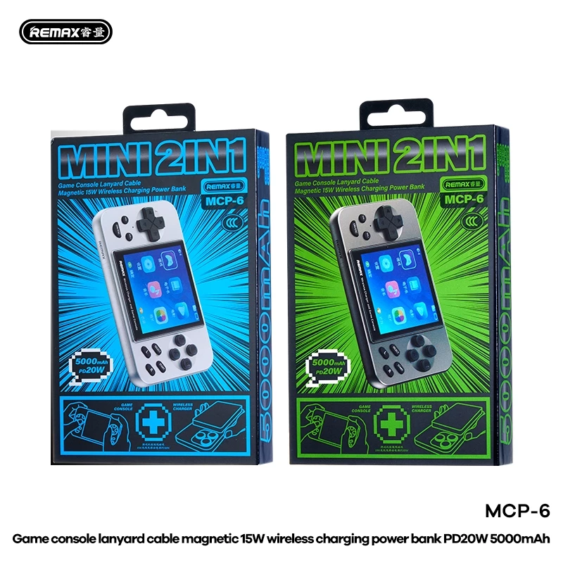 Pin dự phòng không dây REMAX PD20W 5000mAh MCP-6 Magnetic 15W tích hợp chơi game, nghe nhạc