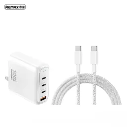 Cốc Sạc Nhanh GaN REMAX RP-U20 100W 4 Cổng 3 USB-C + 1 USB-A, Chân Gập, Kèm Cá…