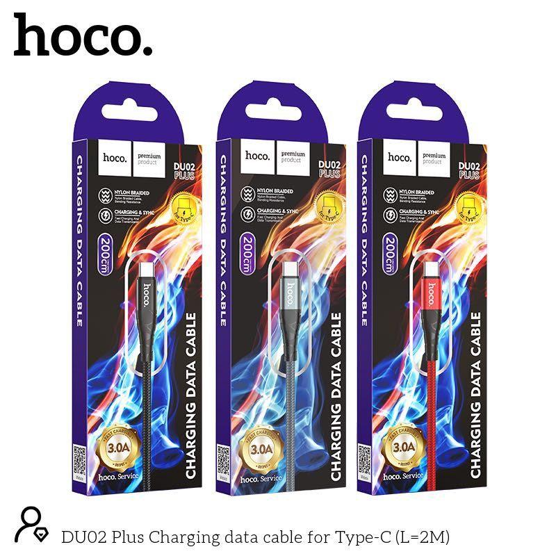Cáp Sạc Nhanh DU02 Plus Charging data cable 2M, Dây Bọc Dù Chống Gãy, Hỗ Trợ Sạc & Truyền Dữ Liệu