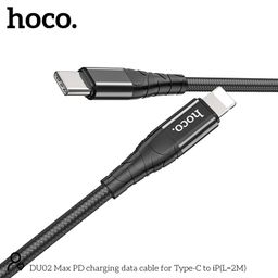 Cáp Sạc Nhanh Hoco DU02 Max Type-C to L PD 20W, Dây Bọc Dù Nylon, Hợp Kim Nhôm…