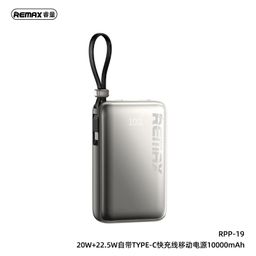 Pin Sạc Dự Phòng REMAX RPP-19 10000mAh Tích Hợp Cáp Type-C, Sạc Nhanh 22.5W PD…