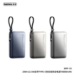 Pin Sạc Dự Phòng REMAX RPP-19 10000mAh Tích Hợp Cáp Type-C, Sạc Nhanh 22.5W PD…