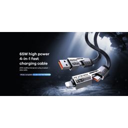 Cáp sạc đa năng 4in1 sạc tương thích nhiều cổng REMAX 65W RC-C189 thiết kế dây…