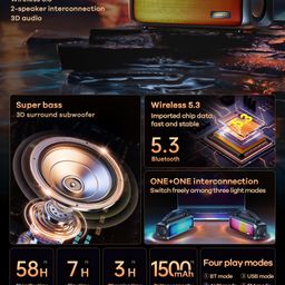 Loa Bluetooth REMAX RB-M67 Bluetooth 5.3 Âm Bass Mạnh TWS Ghép Đôi 2 Loa Pin 1…