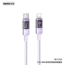 Cáp Sạc Nhanh REMAX RC-C163 Type-C Sang Điện Thoại 30W, Dây Bện 2 Màu 1.2M, Hợ…