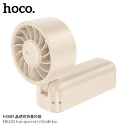 Quạt Gấp Cầm Tay HOCO HX602 Trong Suốt, Gió Mạnh 8000RPM, Pin 2000mAh, Hiển Th…