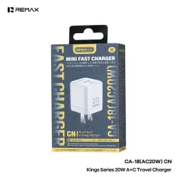 Củ sạc nhanh REMAX Kings 20W A+C Charger CA-18(AC20W) hỗ trợ sạc nhanh, thiết…
