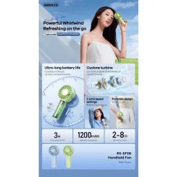 Quạt cầm tay Remax RS-SF06 thiết kế kích thước mini trải nghiệm ba cơn gió cơn…