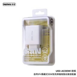 Bộ củ cáp dây rút kèm cáp i.ph/ typeC REMAX U02 TypeC + USB sạc nhanh PD30W sử…